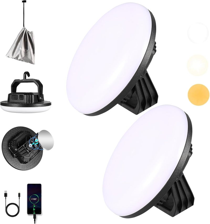 vavofo 2Pcs 4000LM 15,000mAh LED Camping Lantern Rechargeable, 3 Lighting Modes, 180LEDs ,Portable Tent Light with Magnet, IP65 Waterproof Hanging Light for Outdoor, Power Outages ,Hurricane（2Pcs） - Image 1